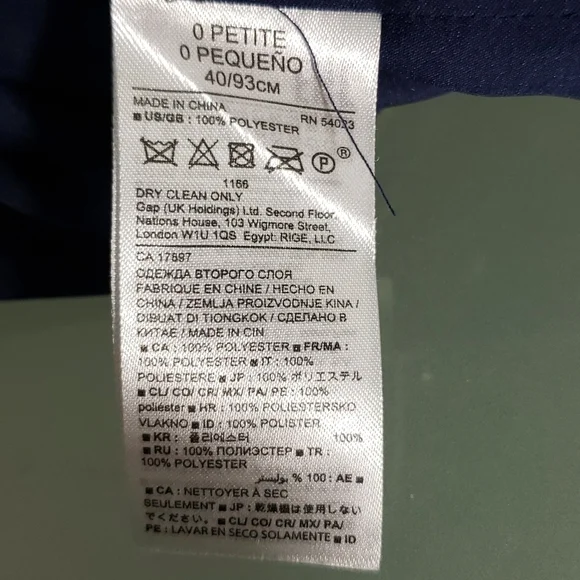 Banana Republic Blue/ White Dress w Pleats, Sz 0 - Picture 8 of 8